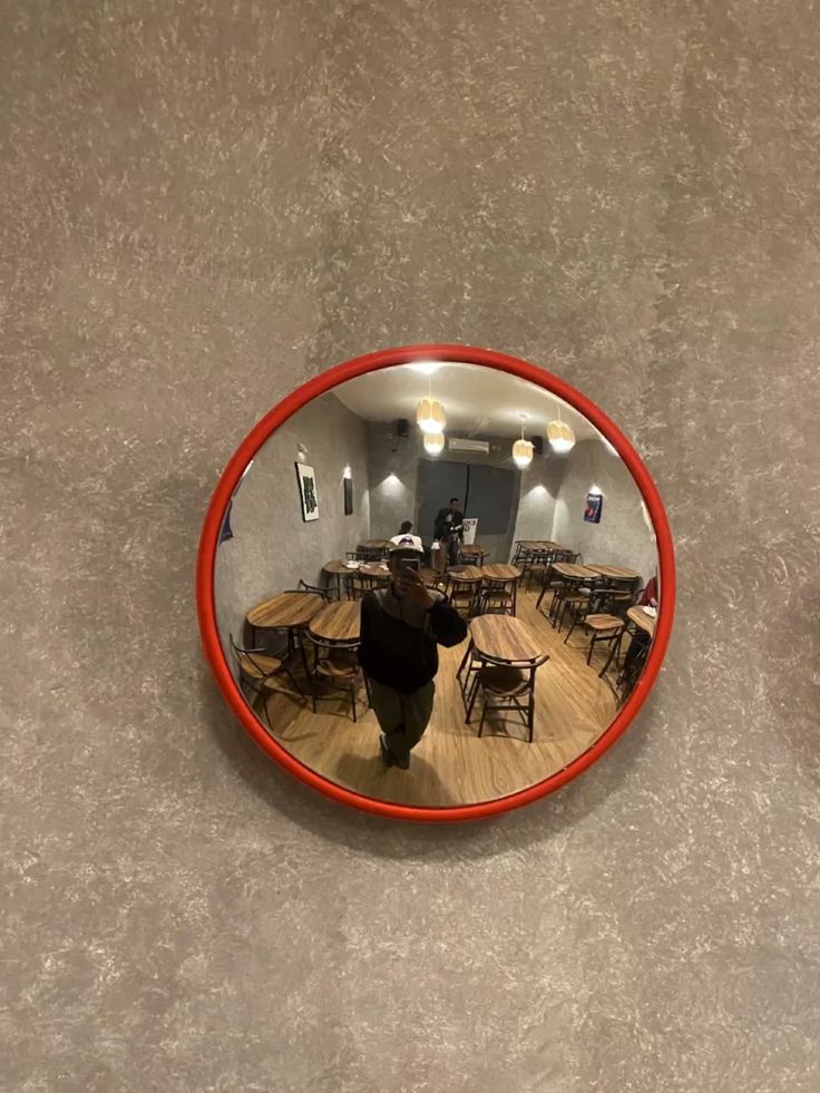 STASHED® Wide-Angle Spherical Mirror Sunset Orange
