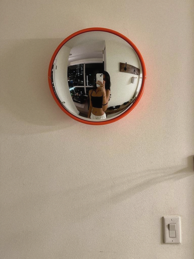 Sunset Orange Aesthetic Mirror 18 inch — Stashed Culture India